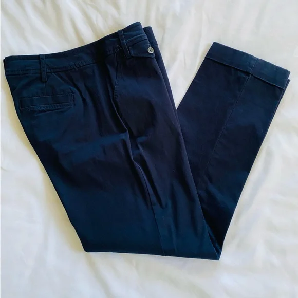 🌹 3 for$25 DKNY Navy Blue Ankle Cuffed Pants Size 2 - Picture 2 of 3